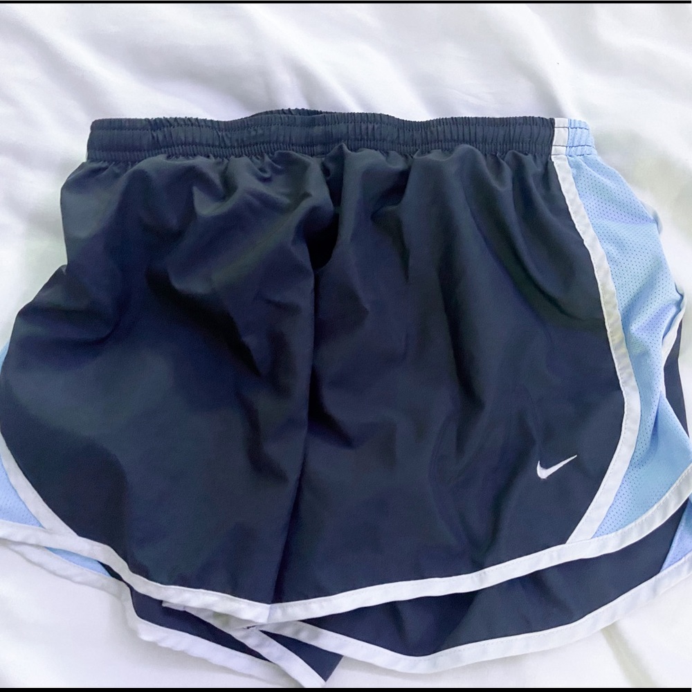 grey/blue nike shorts